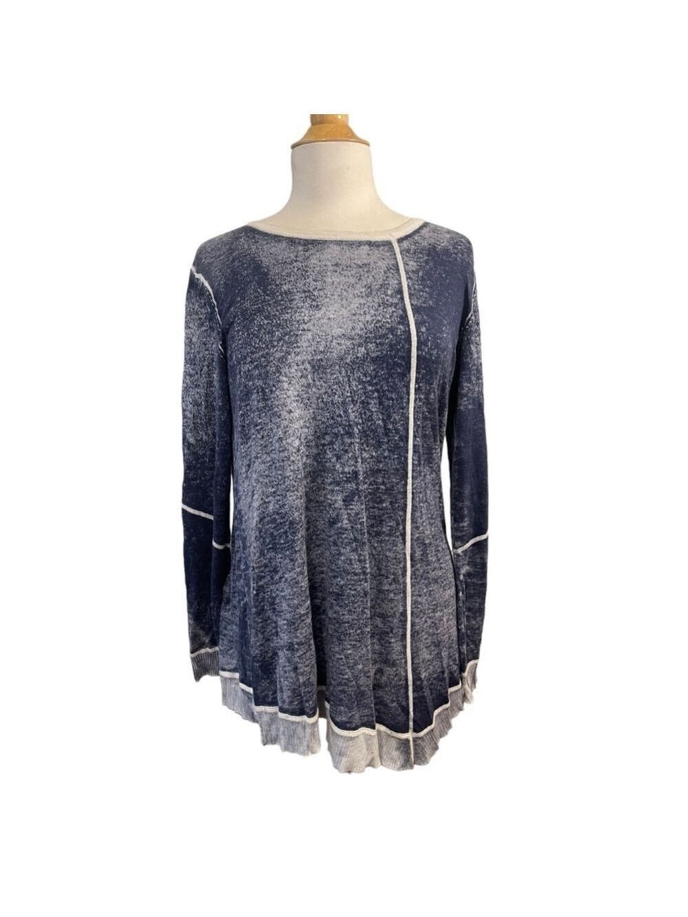Women's Cullen Blue & White Long Sleeve Shirt‎ Size L